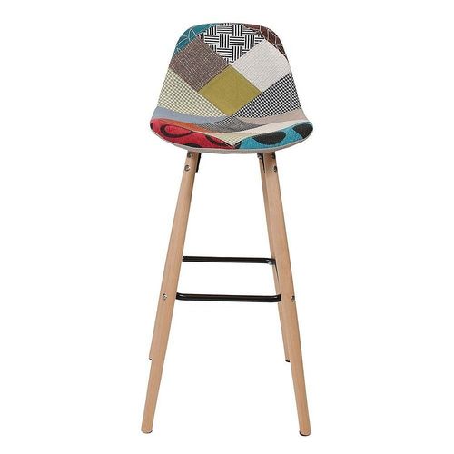 Tabouret De Bar Scandinave Patchwork Riga - H. 92 Cm - Beige