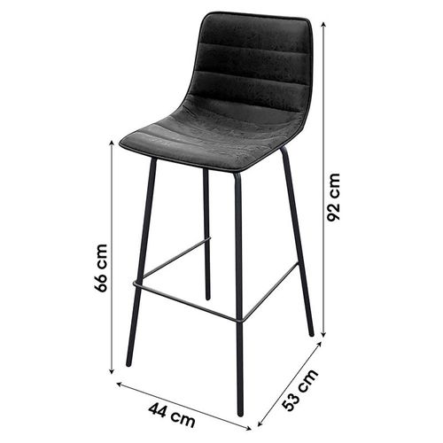 Tabouret De Bar Industriel Brooklyn - H. 92 Cm - Noir