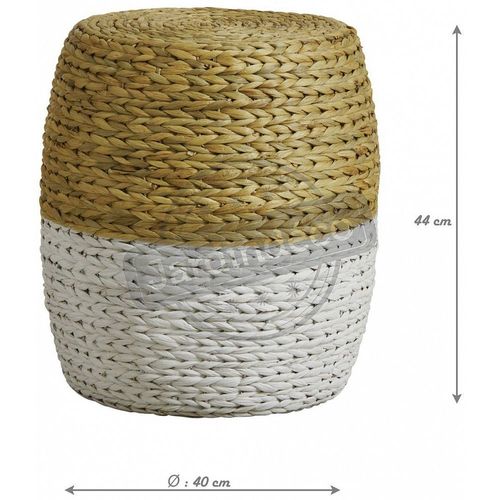 Tabouret Rond En Jacinthe Bicolore