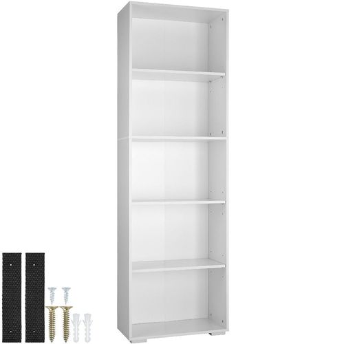 Bibliothèque Lexi 5 Étagères - Blanc - Tectake