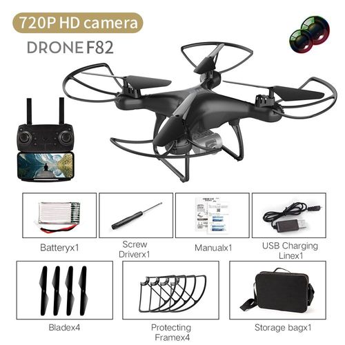 Drone F82 Rc Avec Caméra Hd 4k/720p Wifi Fpv 20 Minutes, Quadricoptère Professionnel Pliable, Selfie, Jouets D'hélicoptère Pour Garçons-Générique