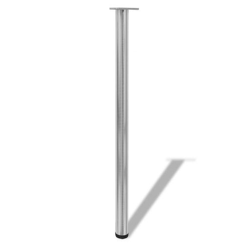 4 Pieds De Table À Hauteur Réglable Et En Nickel Brossé 1100 Mm