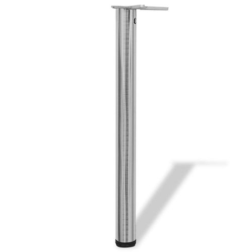 4 Pieds De Table Réglables En Hauteur 710 Mm Nickel Brossé - Vidaxl