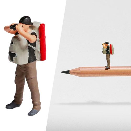 Poupée De Personnage De Personne Miniature 1:87, Pour Micro Scène, Bricolage De Paysage, Train, Modèle De Chemin De Fer, Disposition, Jouet D'ornement De Table De Sable