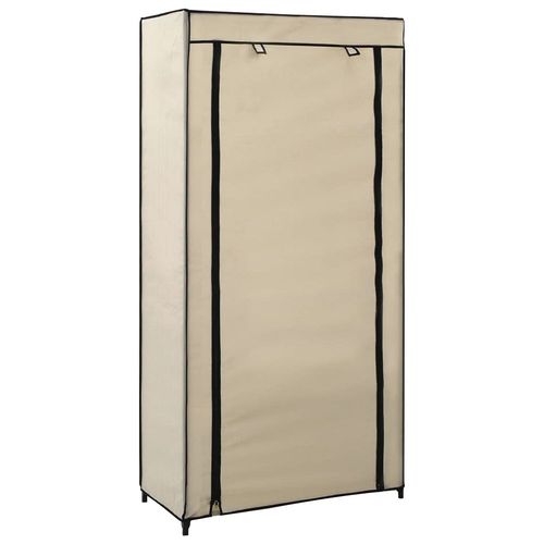 Armoire À Chaussures Avec Housse Crème 58x28x106 Cm Tissu