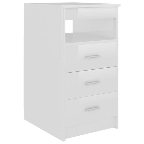 Armoire À Tiroirs Blanc Brillant 40x50x76 Cm Aggloméré - Vidaxl