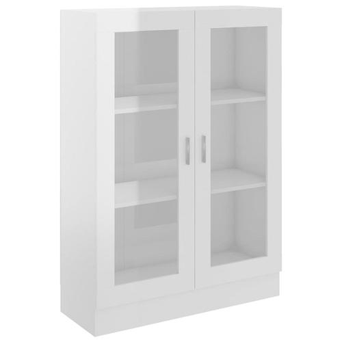 Armoire À Vitrine Blanc Brillant 82,5x30,5x115 Cm Aggloméré - Vidaxl