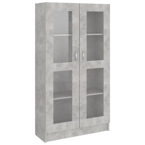 Armoire À Vitrine Gris Béton 82,5x30,5x150 Cm Aggloméré - Vidaxl