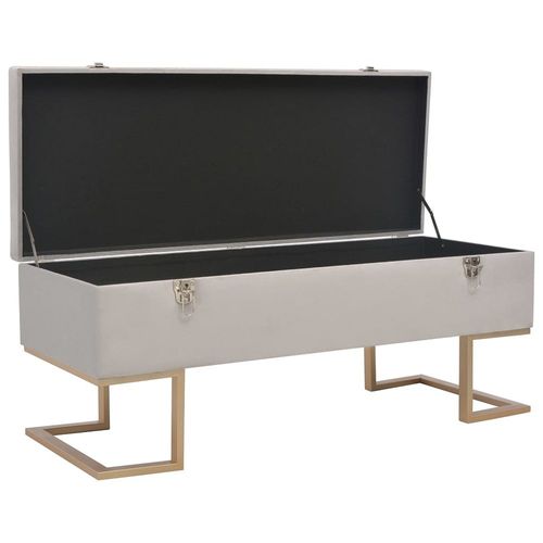 Banc Avec Compartiment De Rangement 105 Cm Gris Velours - Vidaxl