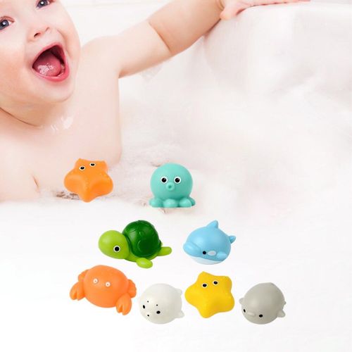 Lot De 8 Jouets De Bain, Dauphin, Animaux Pour Tout-Petits 1-3, Lumière Clignotante, Jouet Aquatique De Développement