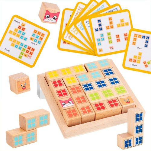 Blocs De Construction Montessori En Bois Pour Enfants, Jeu De Société, Éducation Intelligente Des Chats Et Des Souris, Puzzle, Cadeaux
