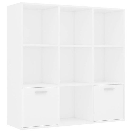 Bibliothèque Avec 10 Compartiments 98 X 30 X 98 Cm Bois Contreplaqué Blanc