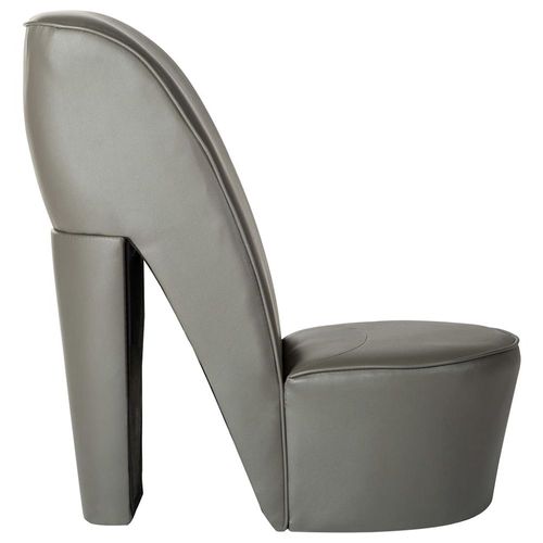 Chaise En Forme De Chaussure À Talon Haut Gris Similicuir