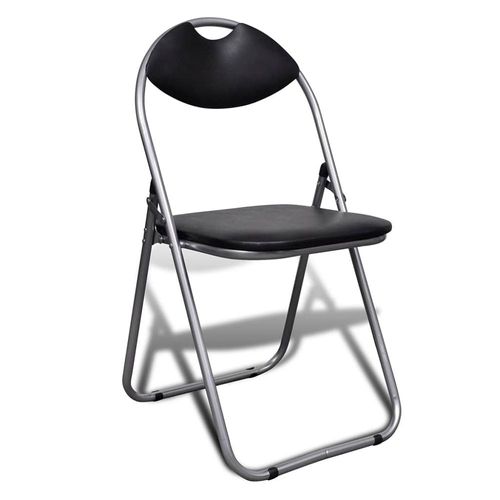 Chaises À Dîner Pliables 6 Pcs Noir Similicuir Et Acier