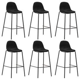 Chaises De Bar 6 Pcs Noir Tissu - Vidaxl