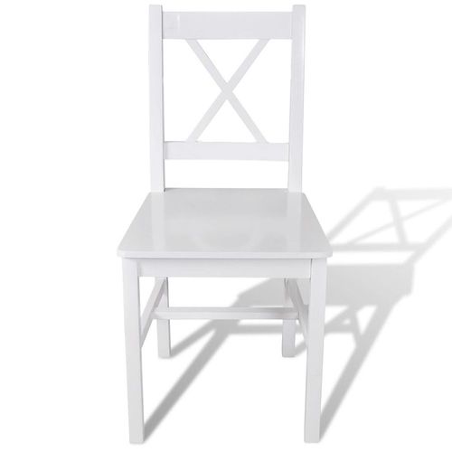 Chaises De Salle À Manger 2 Pcs Blanc Bois De Pin