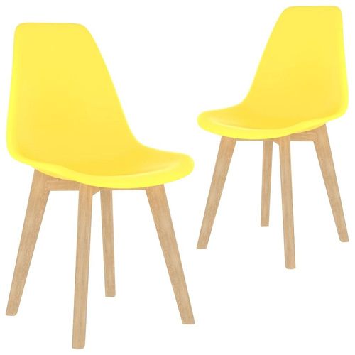 Chaises De Salle À Manger 2 Pcs Jaune Plastique - Vidaxl