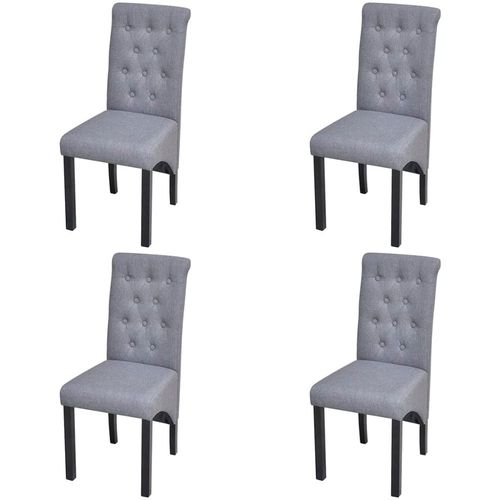 Chaises De Salle À Manger 4 Pcs Gris Clair Tissu