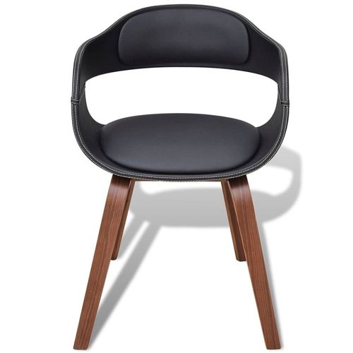 Chaises De Salle À Manger 4 Pcs Noir Bois Courbé Et Similicuir