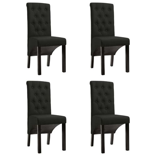 Chaises De Salle À Manger 4 Pcs Noir Tissu - Vidaxl