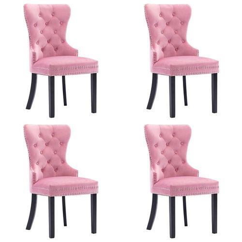 Chaises De Salle À Manger 4 Pcs Rose Velours - Vidaxl