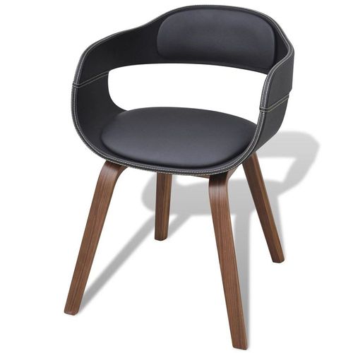 Chaises De Salle À Manger 6 Pcs Noir Bois Courbé Et Similicuir
