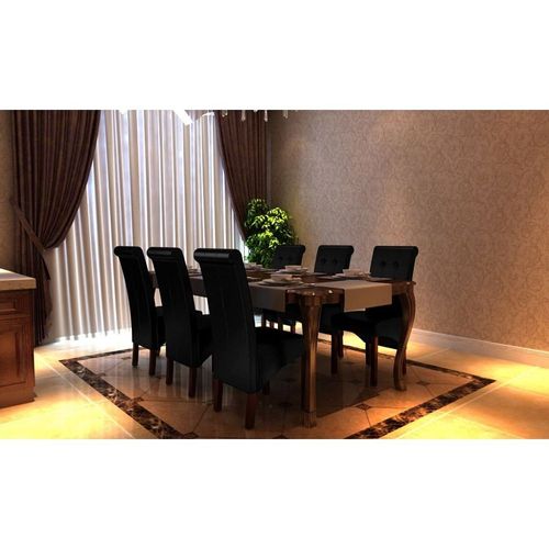 Chaises De Salle À Manger 6 Pcs Noir Similicuir