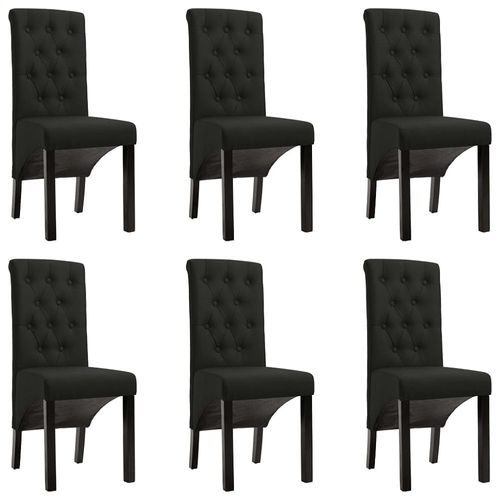 Chaises De Salle À Manger 6 Pcs Noir Tissu - Vidaxl
