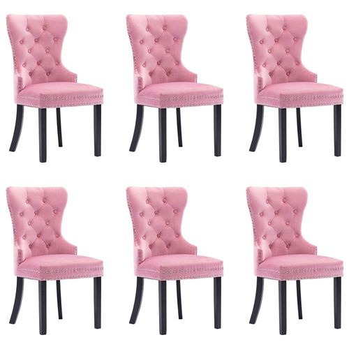 Chaises De Salle À Manger 6 Pcs Rose Velours - Vidaxl