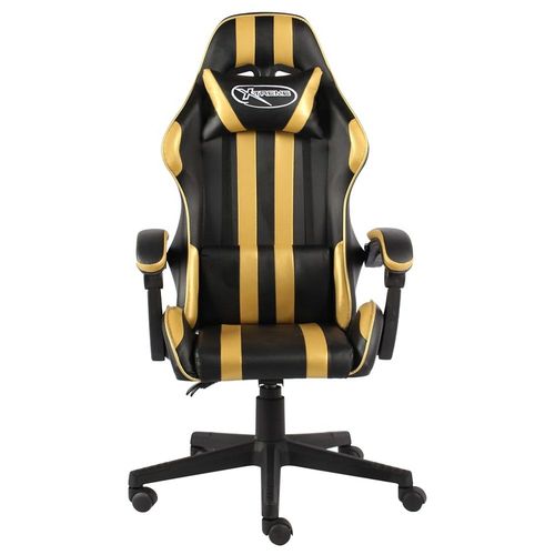Fauteuil De Jeux Vidéo Noir Et Doré Similicuir - Vidaxl
