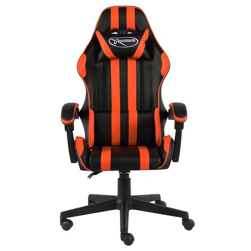 Fauteuil De Jeux Vidéo Noir Et Orange Similicuir - Vidaxl