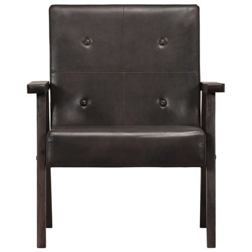 Fauteuil Gris Cuir Véritable - Vidaxl