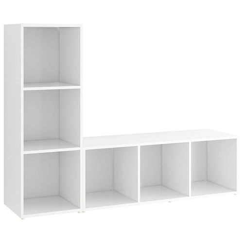Meubles Tv 2 Pcs Blanc 107x35x37 Cm Aggloméré - Vidaxl