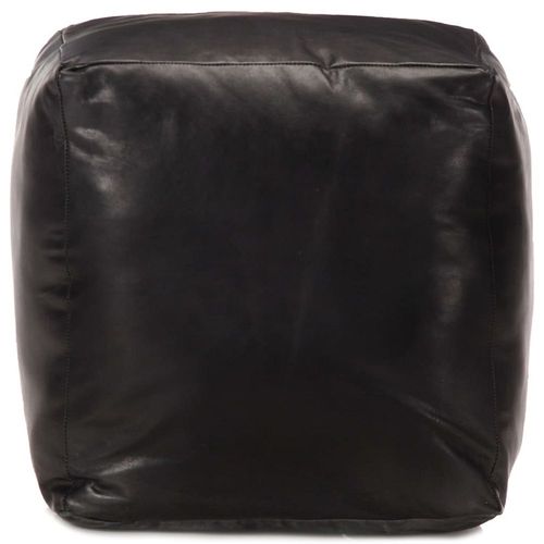 Pouf 40 X 40 X 40 Cm Noir Cuir Véritable De Chèvre - Vidaxl