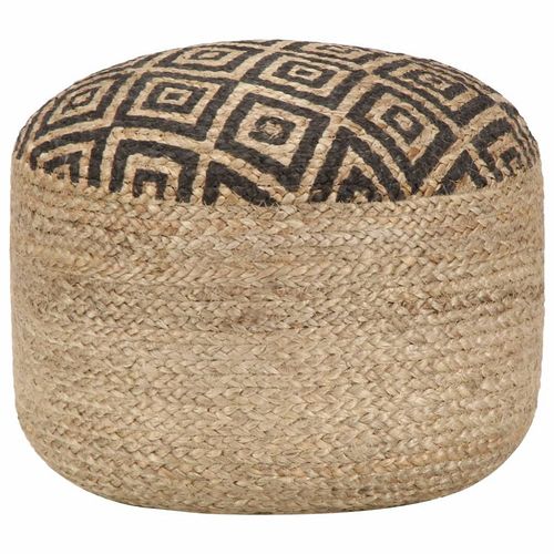 Pouf Fait À La Main Noir 45 X 30 Cm Jute - Vidaxl