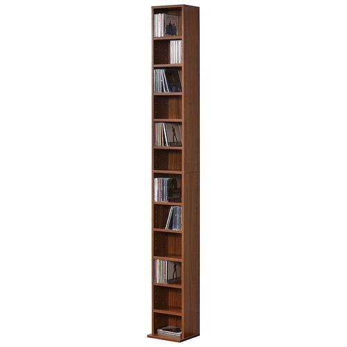 Étagère Cd / Dvd Aventoft 175 X 20 X 20 Cm Effet Noyer [En.Casa]