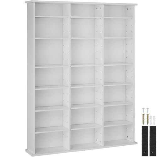 Étagère Range-Cd Stevie - Blanc Mat - Tectake