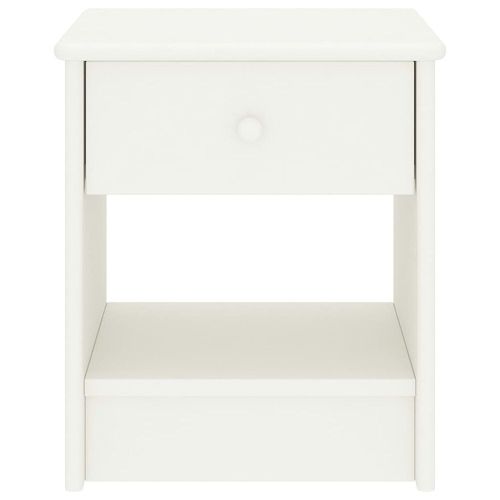 Table De Chevet Blanc 35x30x40 Cm Bois De Pin Massif - Vidaxl