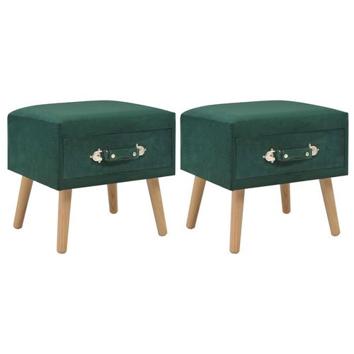 Tables De Chevet 2 Pcs Vert 40x35x40 Cm Velours - Vidaxl