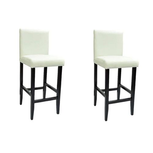 Tabourets De Bar 2 Pcs Blanc Similicuir