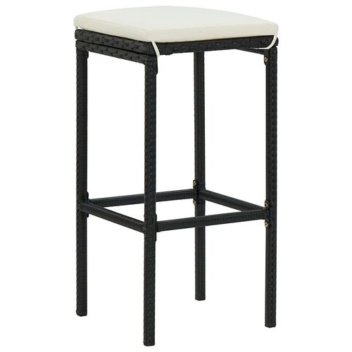 Tabourets De Bar Avec Coussins 6 Pcs Noir Résine Tressée - Vidaxl