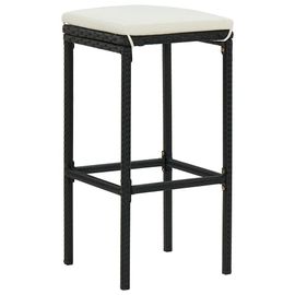 Tabourets De Bar Avec Coussins 6 Pcs Noir Résine Tressée - Vidaxl