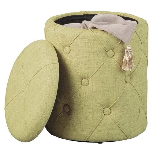 Yelena - Pouf Avec Coffre De Rangement Vert Anis