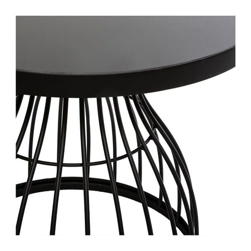 Table D' Appoint En Verre Trempé Et Métal Noir