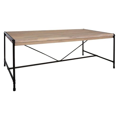 Table À Manger Design Bois Et Métal Industriel Siam - L. 200 X H. 77 Cm - Noir