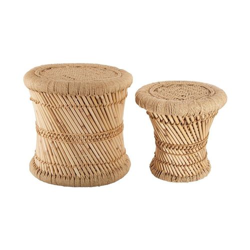 Lot De 2 Tables D'appoint En Corde Beige