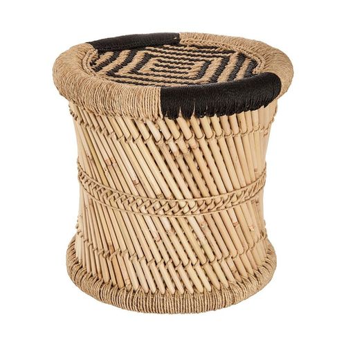 Lot De 2 Tables D'appoint En Corde Noire Et Beige