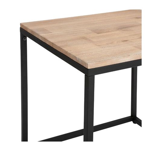 Lot De 3 Tables Gigognes En Bois D'acacia Et Métal Noir