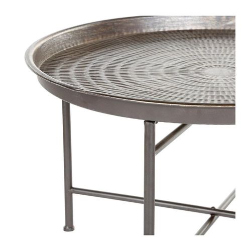 Table À Café En Métal Gris Aspect Vieilli