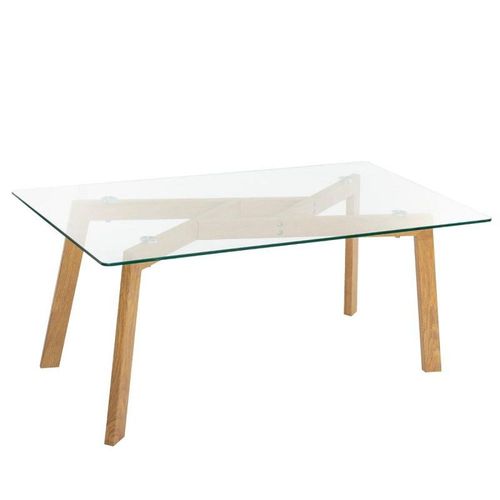 Table Basse Rectangulaire En Verre Trempé 110 X 60 Cm
